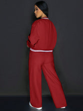 Women's Solid Color Baseball Jacket, Sports Top With Pockets, Outdoor Camping Sports Two-Piece Set, Drawstring Sports Jacket